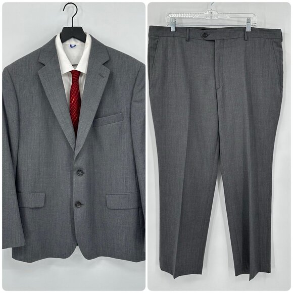 2 piece suit separates classic fit 100% wool straight leg gray 29L 46S - Picture 2 of 14